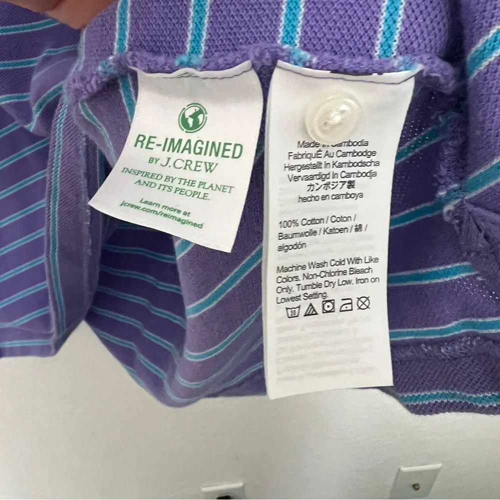 J. Crew Purple Striped Polo Collared 100% Cotton Shirt Men’s XXL